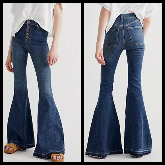 Free People Flare Leg High Rise Jeans 27 NWT - Picture 3 of 8